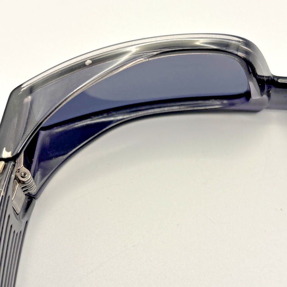 Vintage SPY Optic Wrap Sunglasses Made in Italy Black Frame Grey Lens - Picture 10 of 14